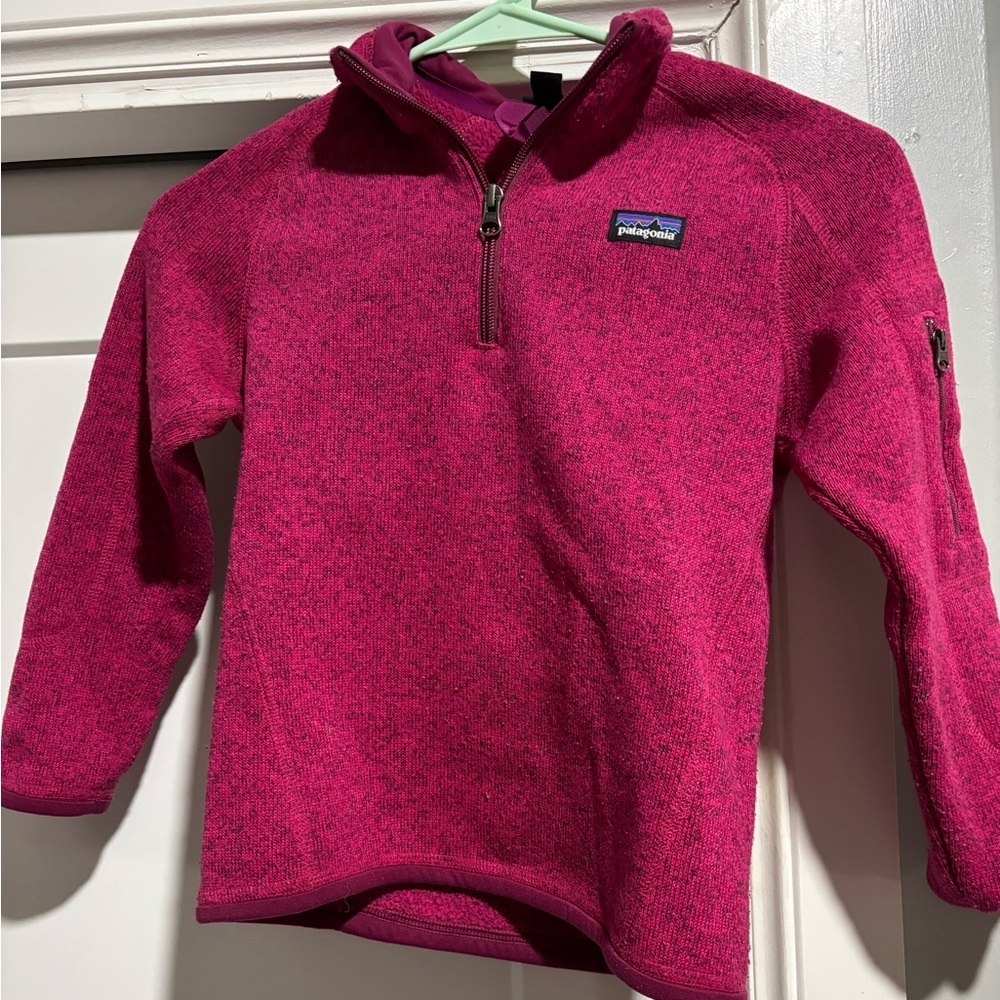 Kids girls pink medium Patagonia quarter zip